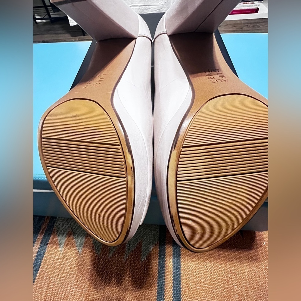 NATURALIZER Womens Nude Arch Support Amie Peep Toe Block Heel Slip On Pumps 9M‍‍ - Picture 13 of 13